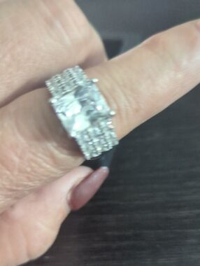 Silver Crystal Multi-Row Statement Ring - Women Jewelry